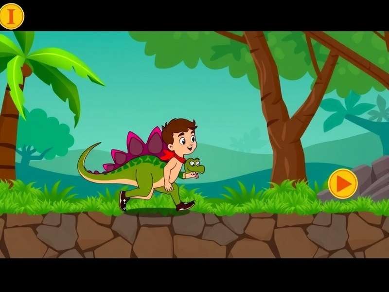 Chhota Bheem running through prehistoric jungles Chhota Bheem Dino Run gameplay screenshot